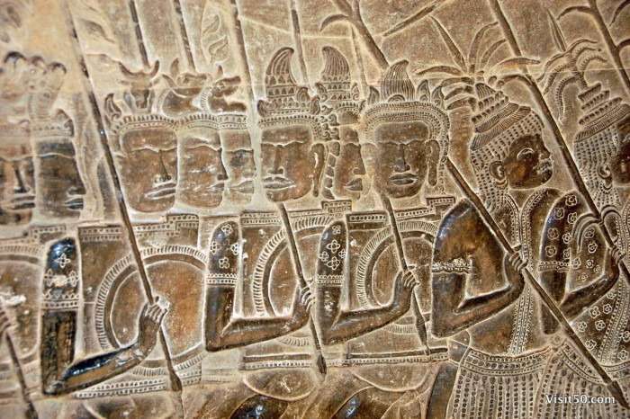 The walls of Ankor Wat tell stories of war heroes and battles from their troubled past - Visit50.com